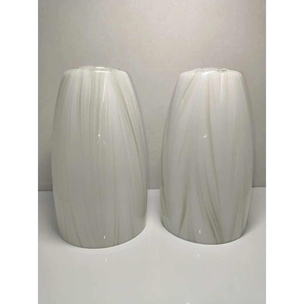 NEW Style Selections Champagne Opal Shimmer Glass Pendant Light Shade Set Of 2